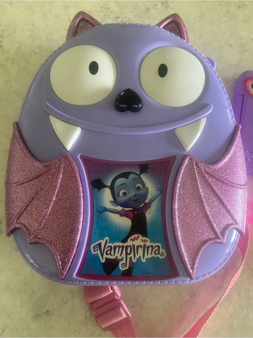 Vampirina Disney Purple Glitter Bat Kids toddler Backpack with Accessories